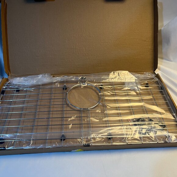 Serene Valley 25-1/4" X 12-1/2“ Sink Grid Rear Drain Corner Radius NLW2513R NEW - Picture 6 of 10